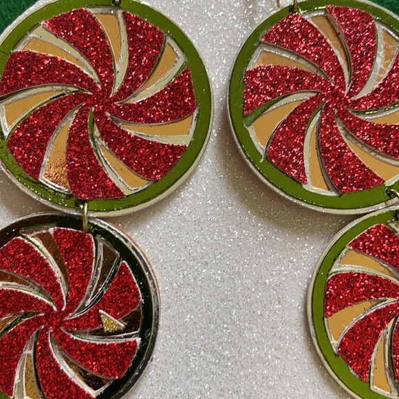 Christmas Candy Premium Paper Artist Made Earrings by Brandi c. - Picture 5 of 6